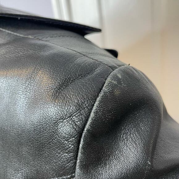 Vera Pelle Italian Leather Black Trench Coat Matrix 12 - Picture 10 of 12